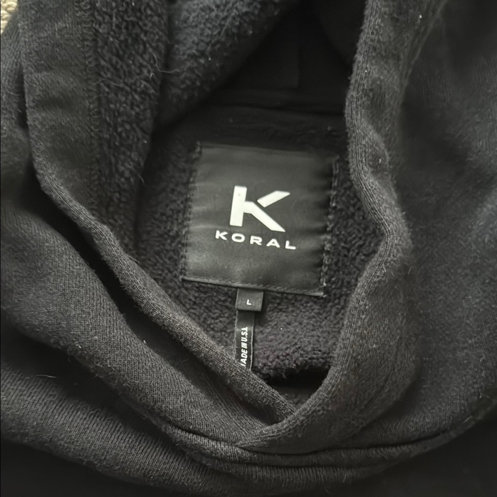 Koral Black Cropped Oversized Hoodie - Picture 2 of 2